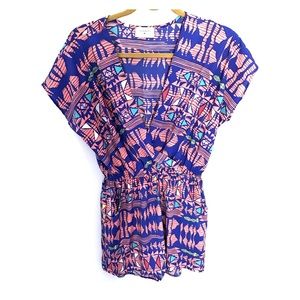 Multicolored Sheer Printed Romper